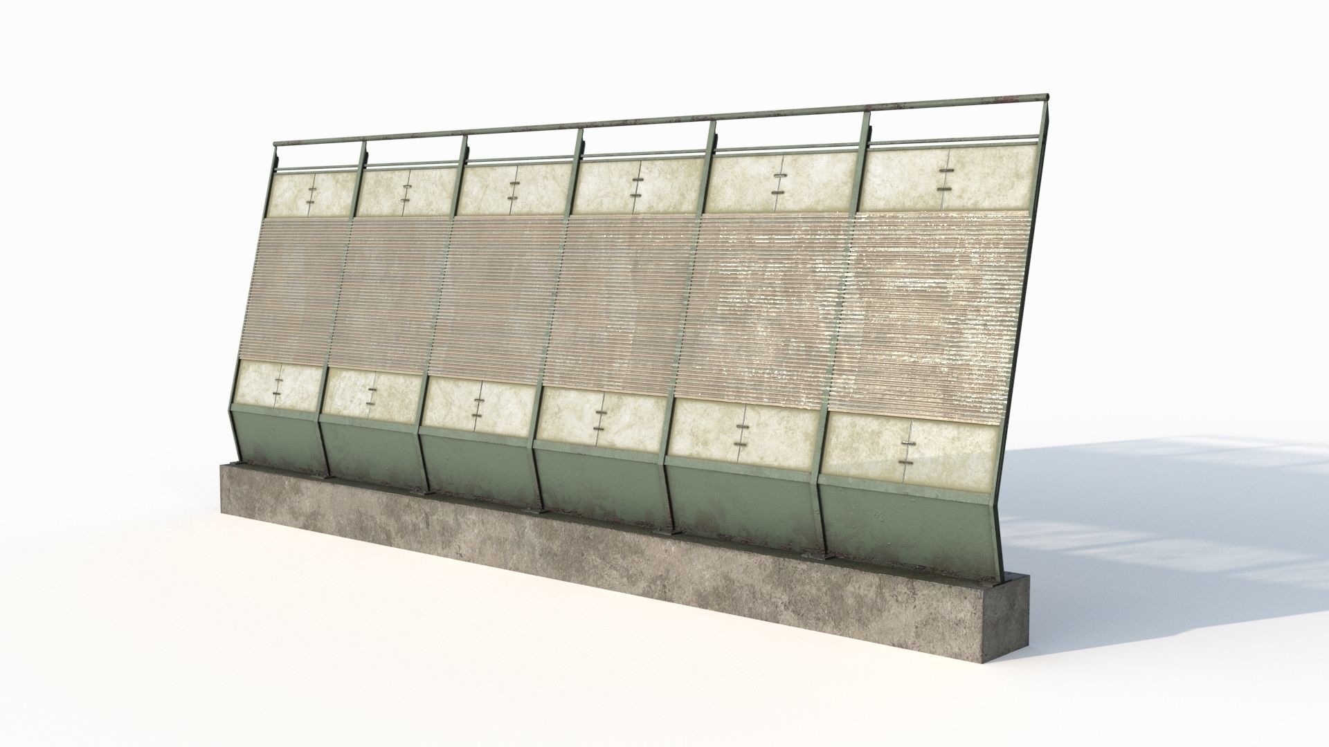 Noise barrier Low-poly 3D model_5