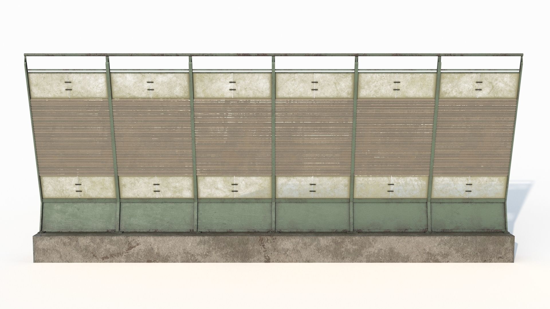 Noise barrier Low-poly 3D model_3