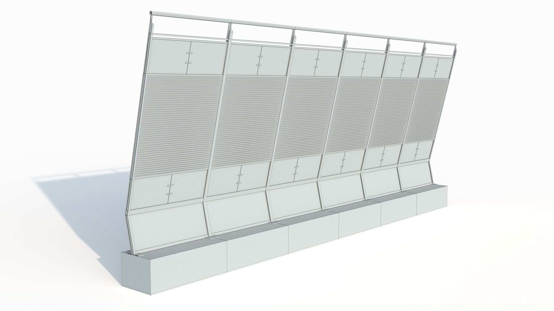 Noise barrier Low-poly 3D model_2