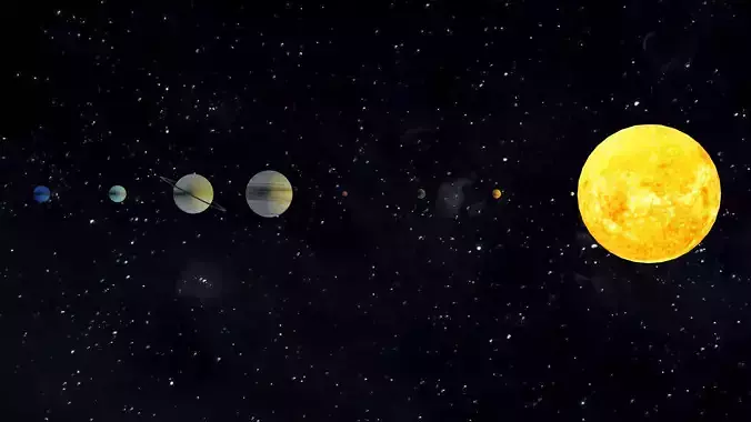 Solar System Planets Low-poly 3D model