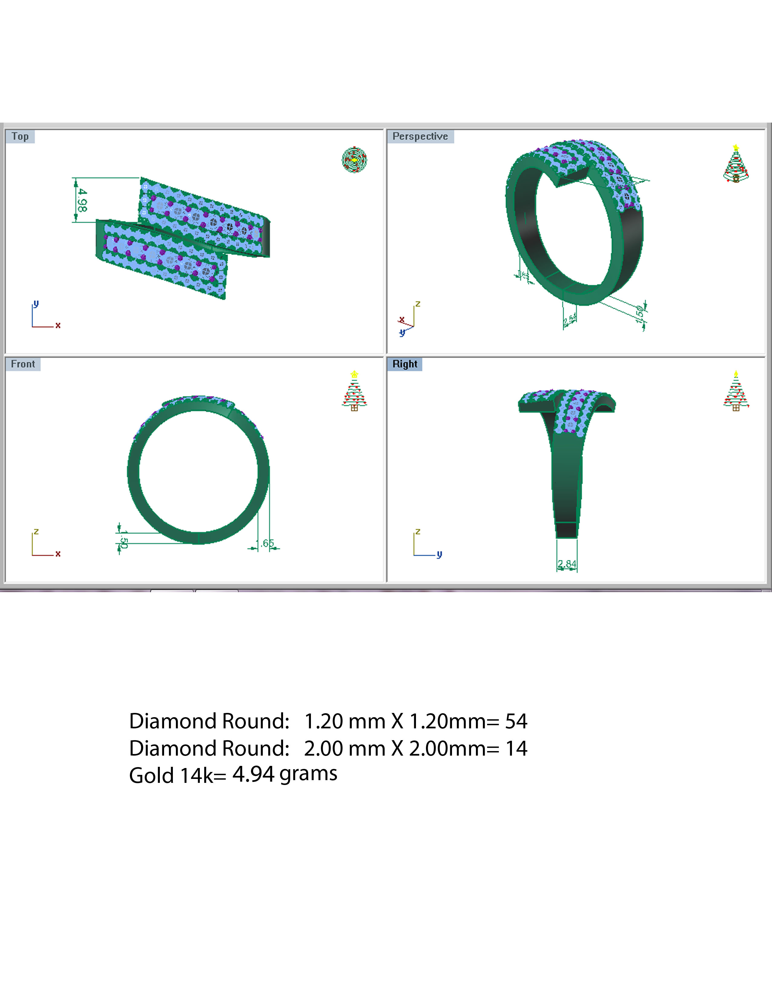 C3D Diamond Ring 005 3D print model_3