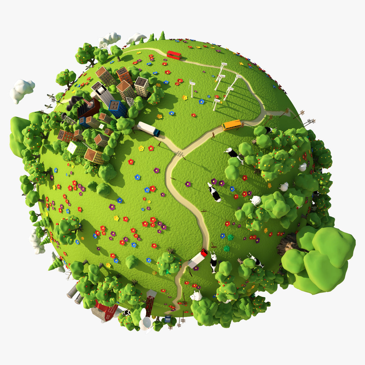 3D Cartoon Planet Summer
