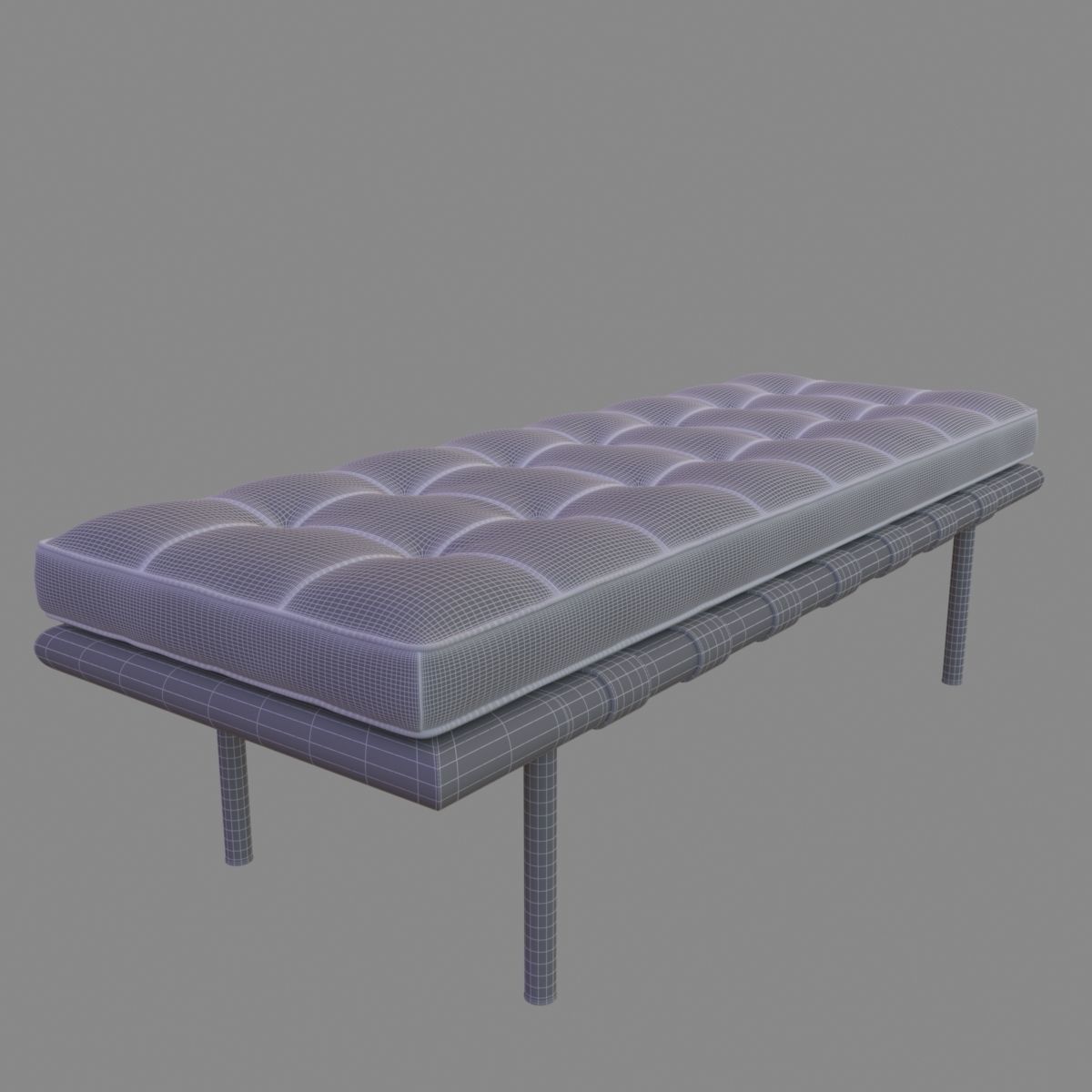 Barcelona Bench 3D model_6