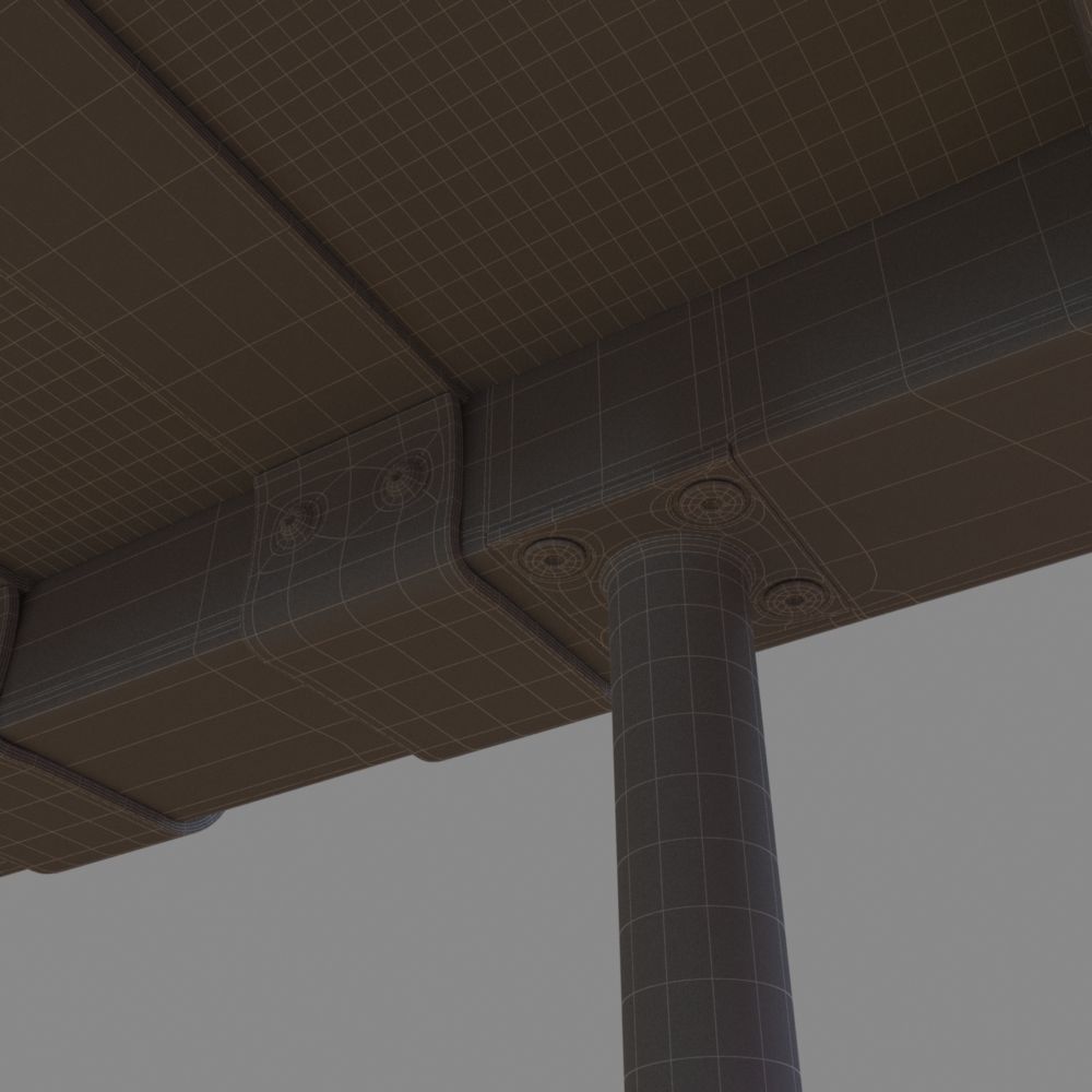 Barcelona Bench 3D model_1