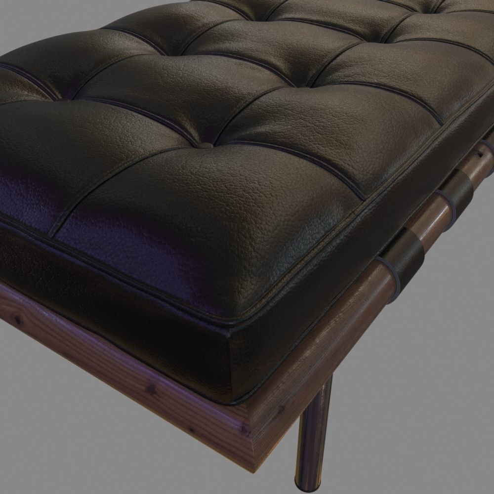 Barcelona Bench 3D model_9