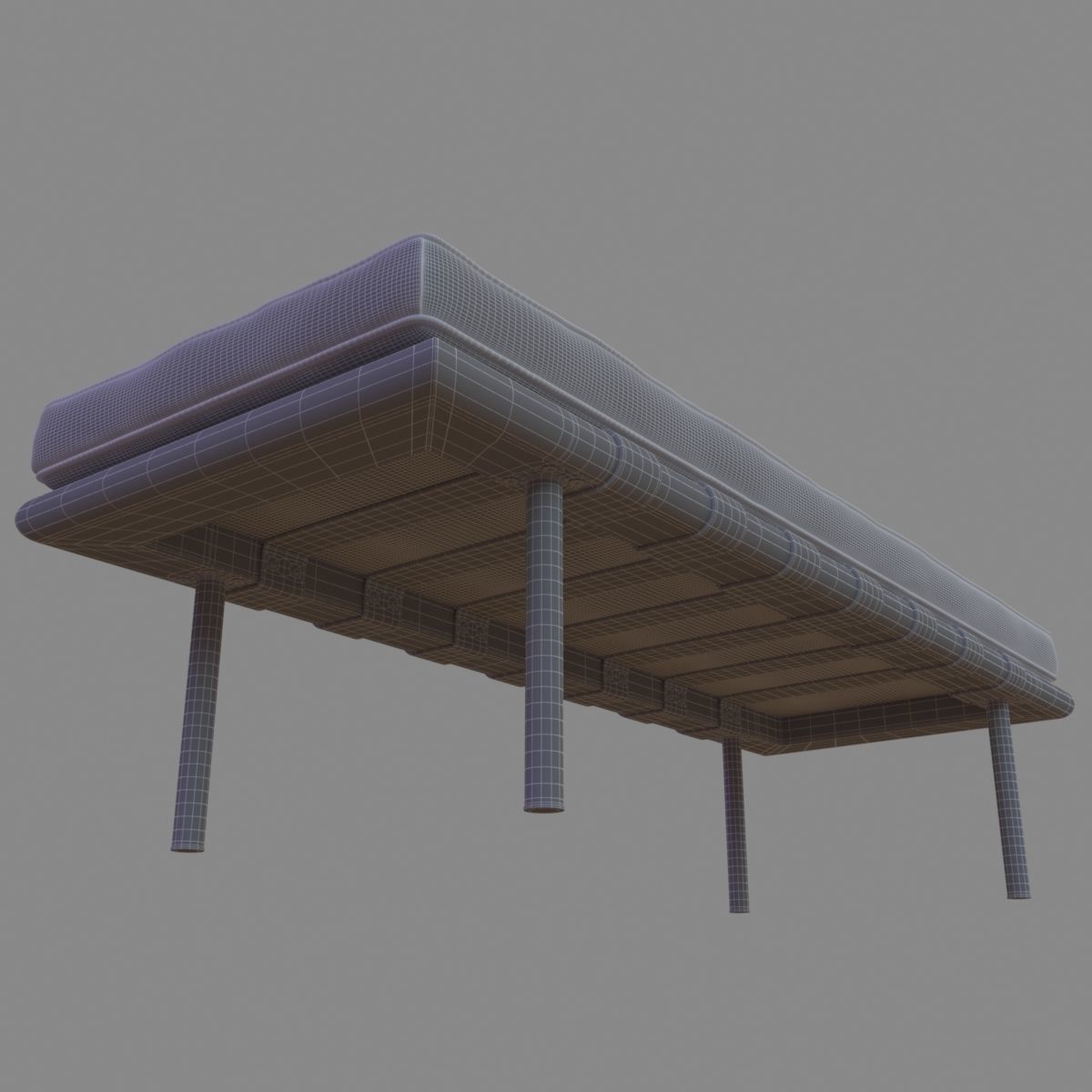 Barcelona Bench 3D model_8