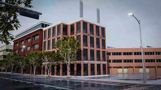 URBAN CITY BUILDING 1 Low-poly 3D model