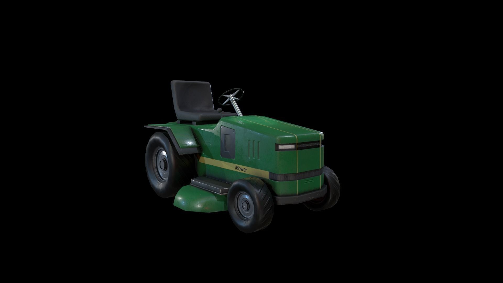 Mower Tractor - Gest Low-poly 3D model_2