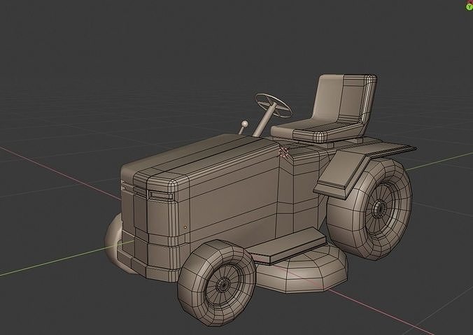 Mower Tractor - Gest Low-poly 3D model 5