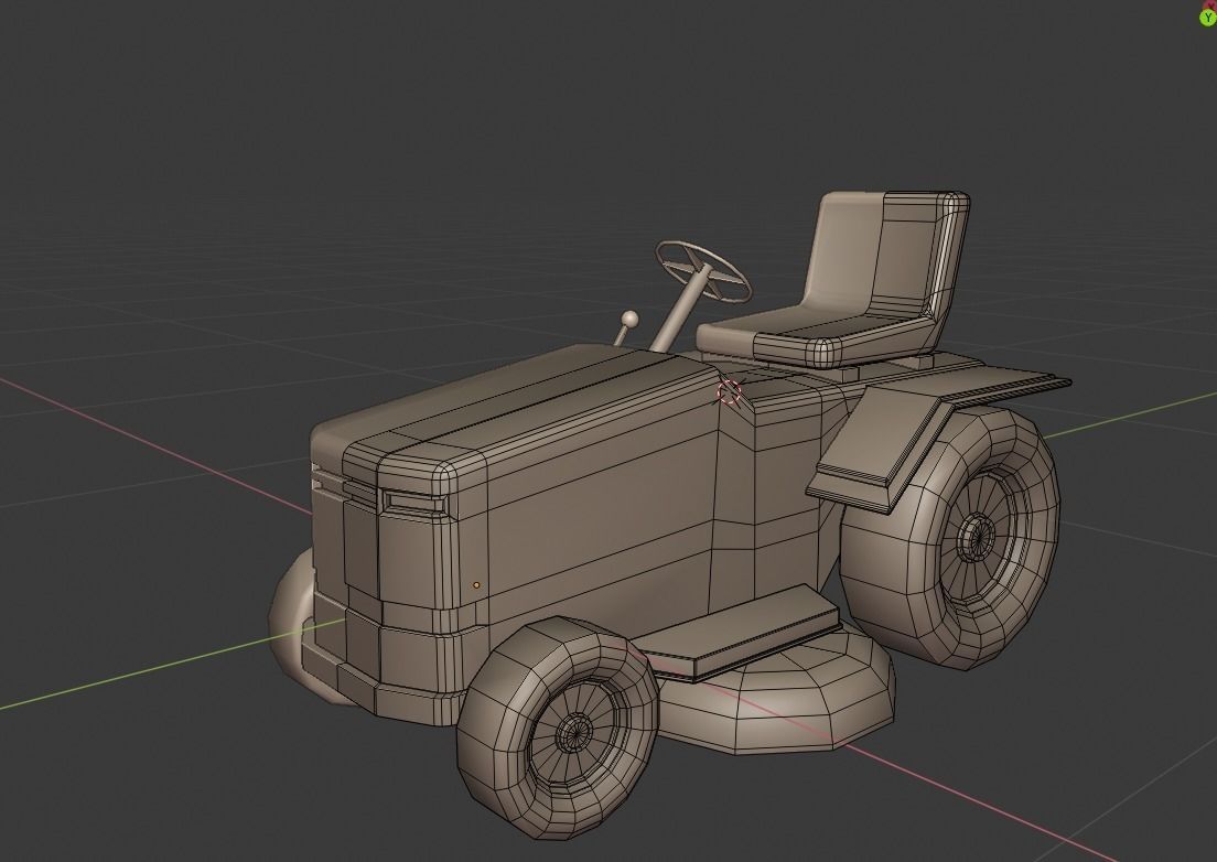 Mower Tractor - Gest Low-poly 3D model_4