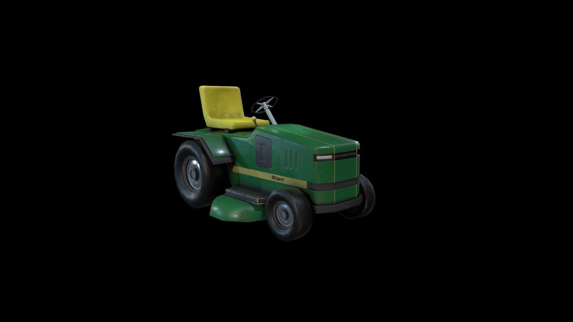 Mower Tractor - Gest Low-poly 3D model_1