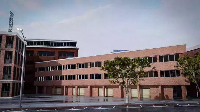 URBAN CITY BUILDING 2 Low-poly 3D model
