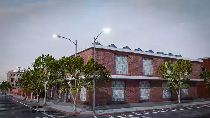 URBAN CITY BUILDING 3 Low-poly 3D model