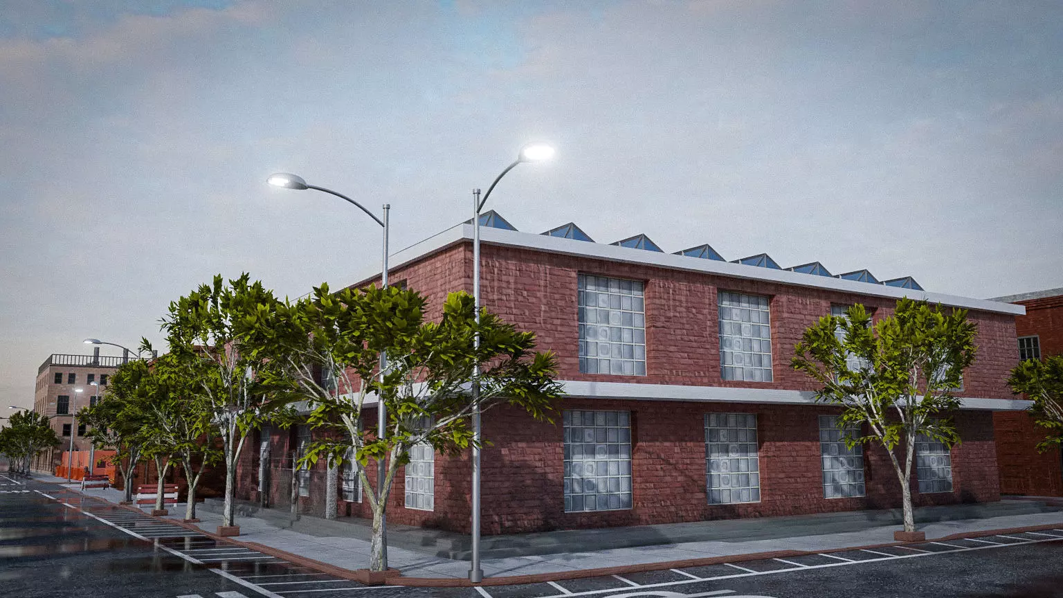 URBAN CITY BUILDING 3 Low-poly 3D model