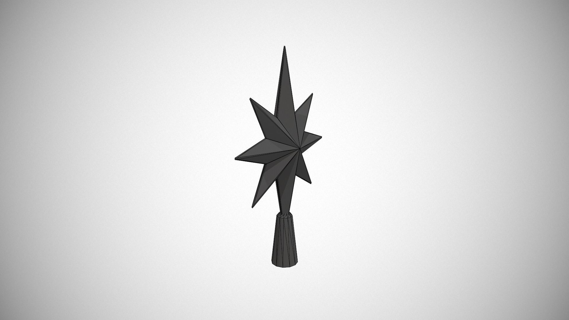 Blue Star Tree Topper Low-poly 3D model_19