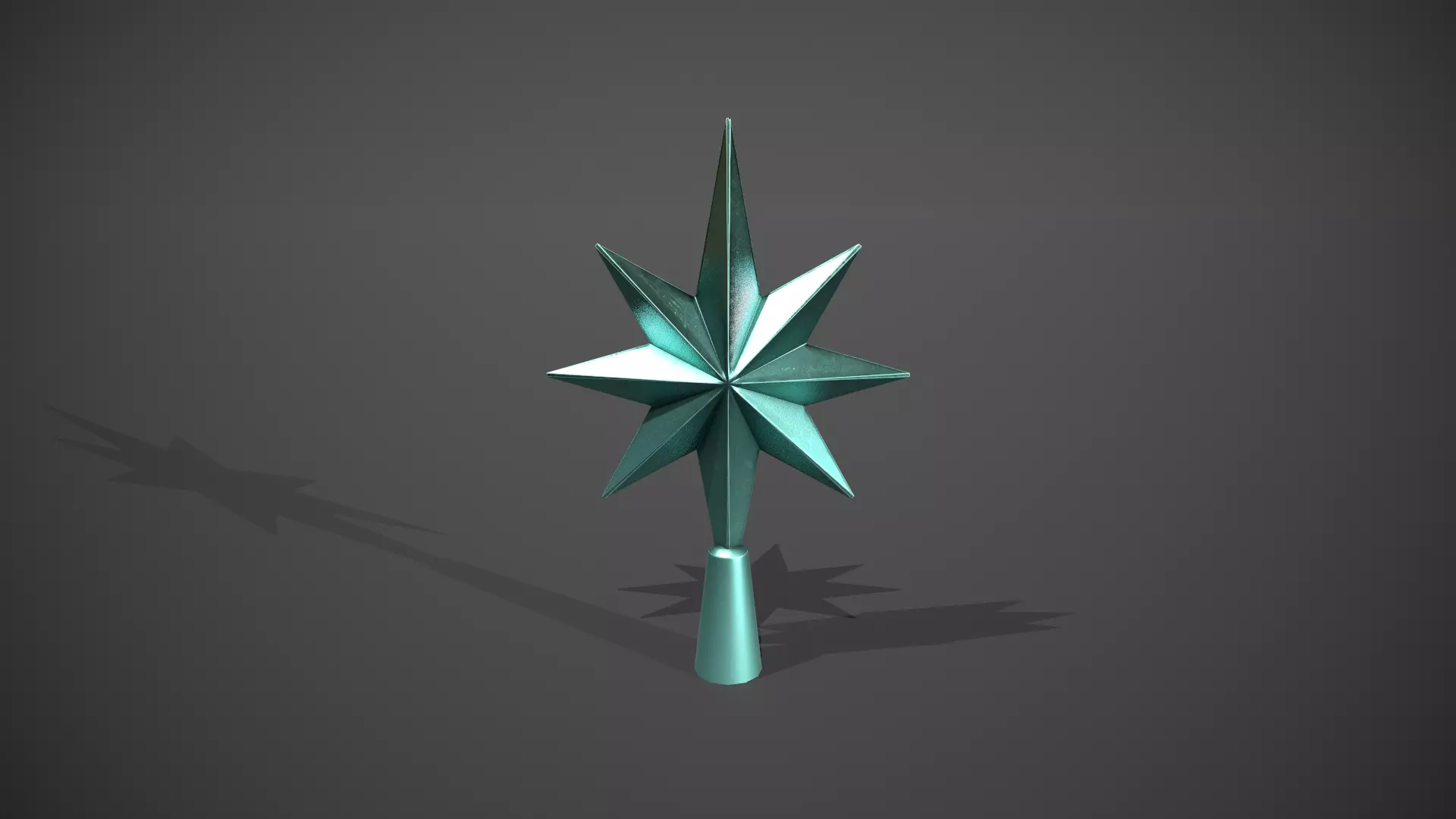 Blue Star Tree Topper Low-poly 3D model_0