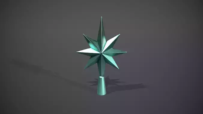 Blue Star Tree Topper Low-poly 3D model