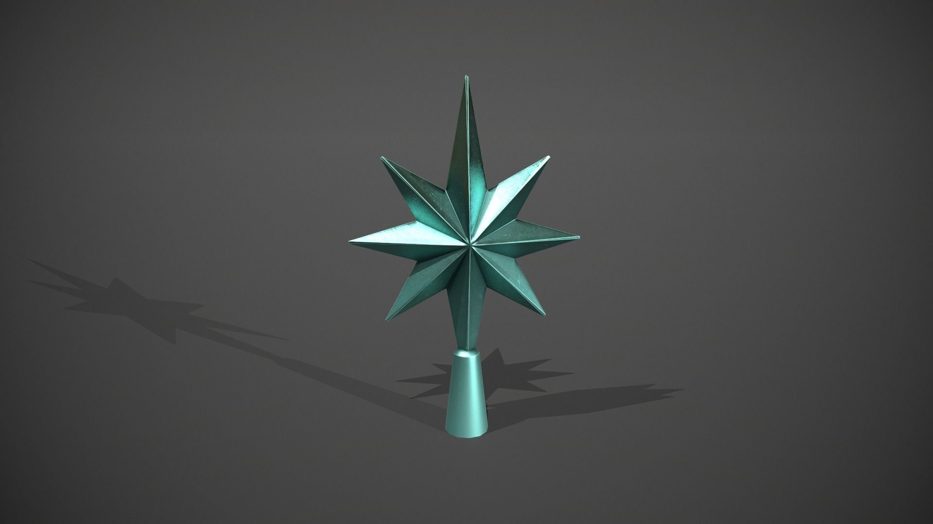 Blue Star Tree Topper Low-poly 3D model_11