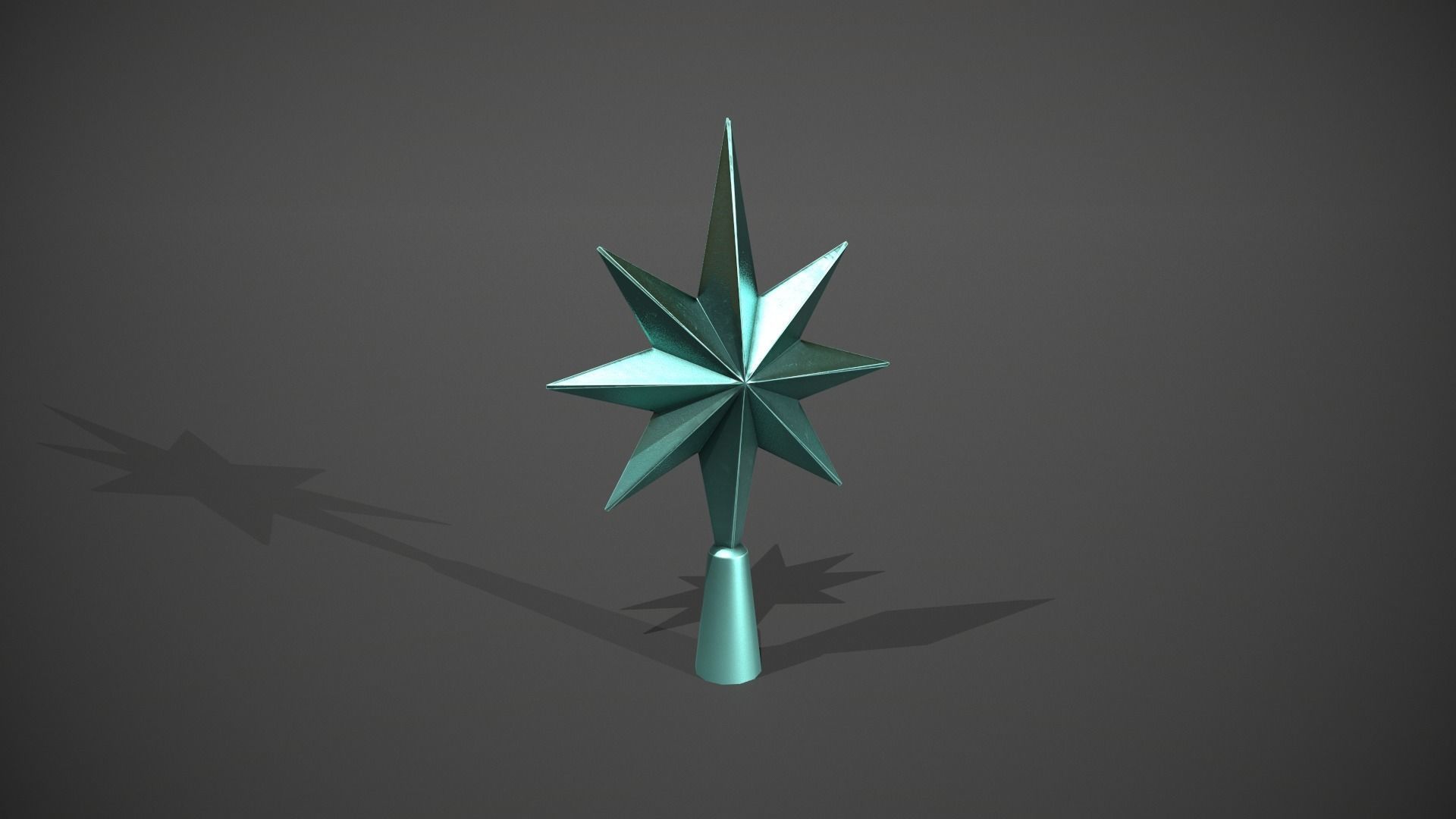 Blue Star Tree Topper Low-poly 3D model_6