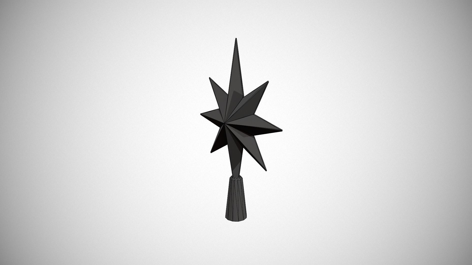 Blue Star Tree Topper Low-poly 3D model_16