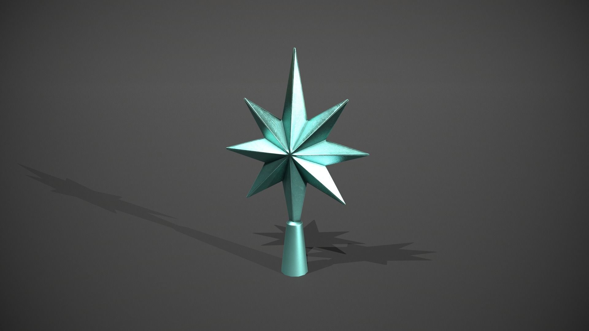 Blue Star Tree Topper Low-poly 3D model_5
