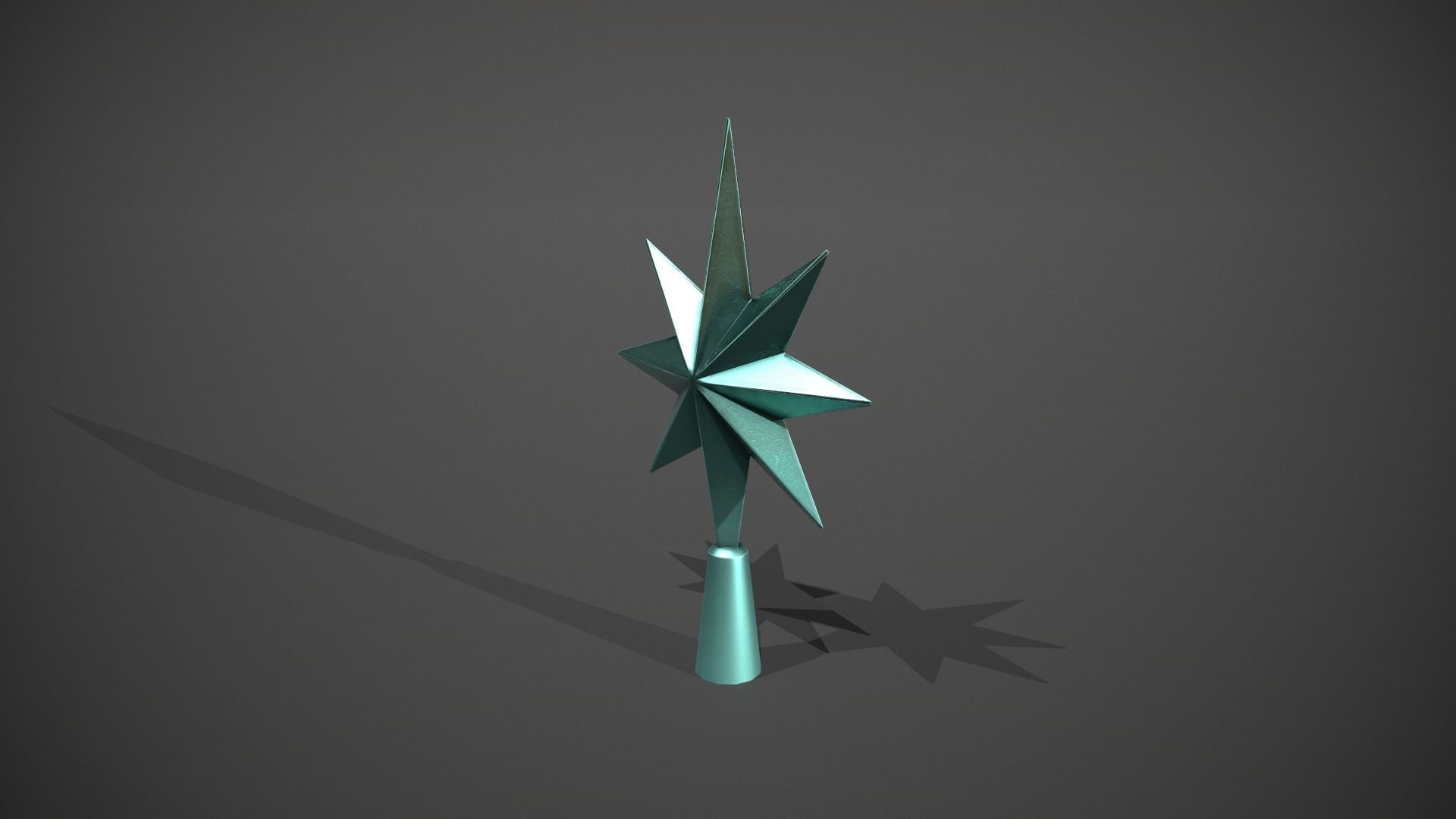 Blue Star Tree Topper Low-poly 3D model_4