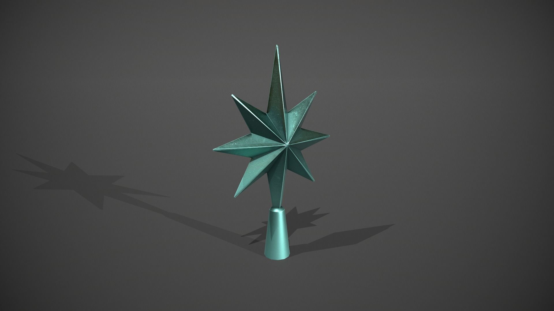 Blue Star Tree Topper Low-poly 3D model_1