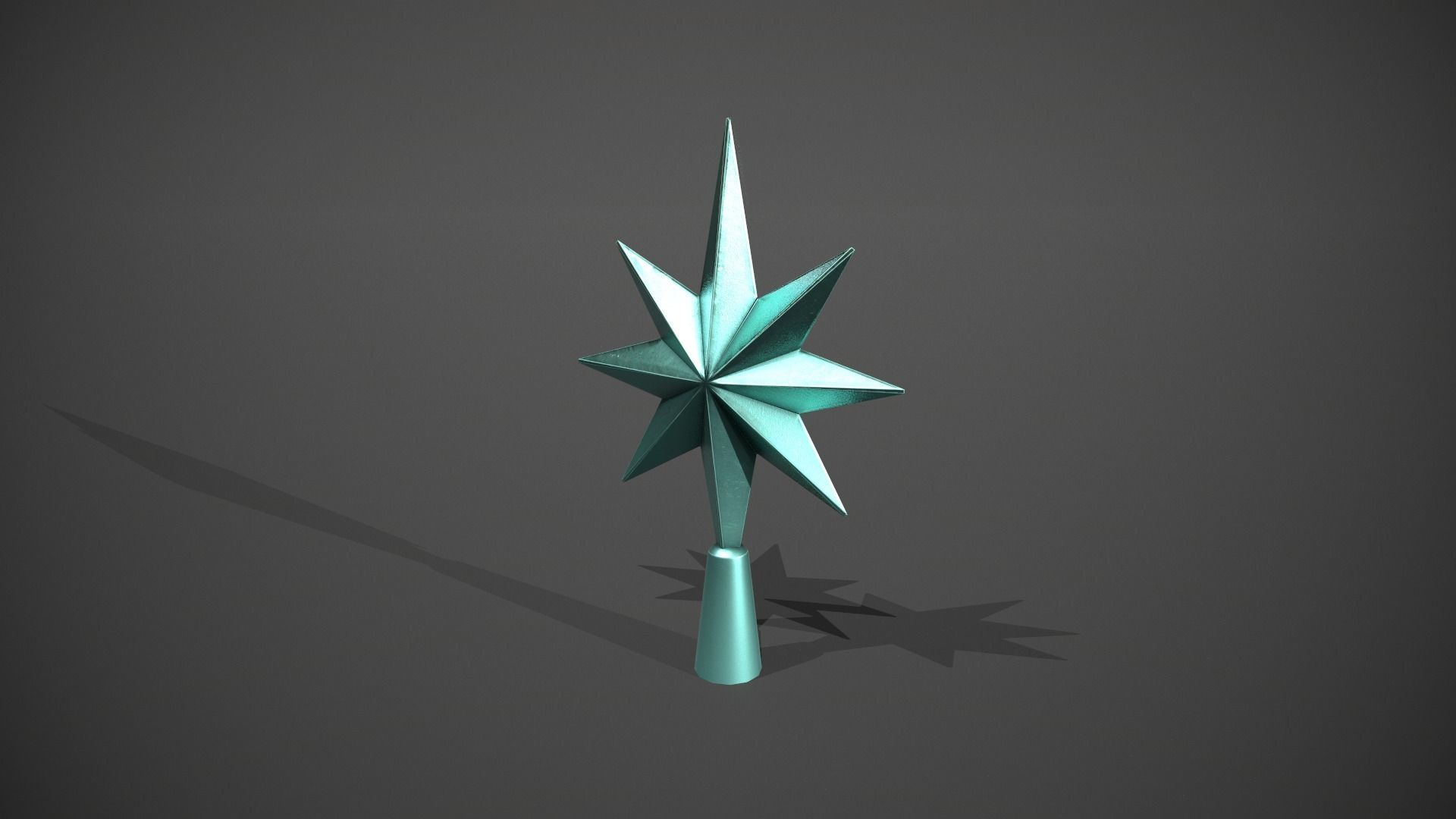 Blue Star Tree Topper Low-poly 3D model_10