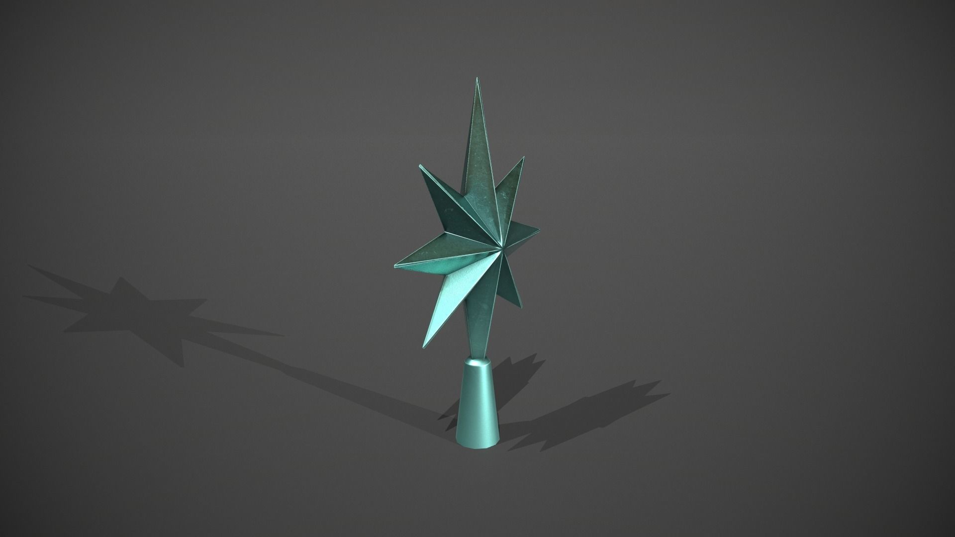 Blue Star Tree Topper Low-poly 3D model_7