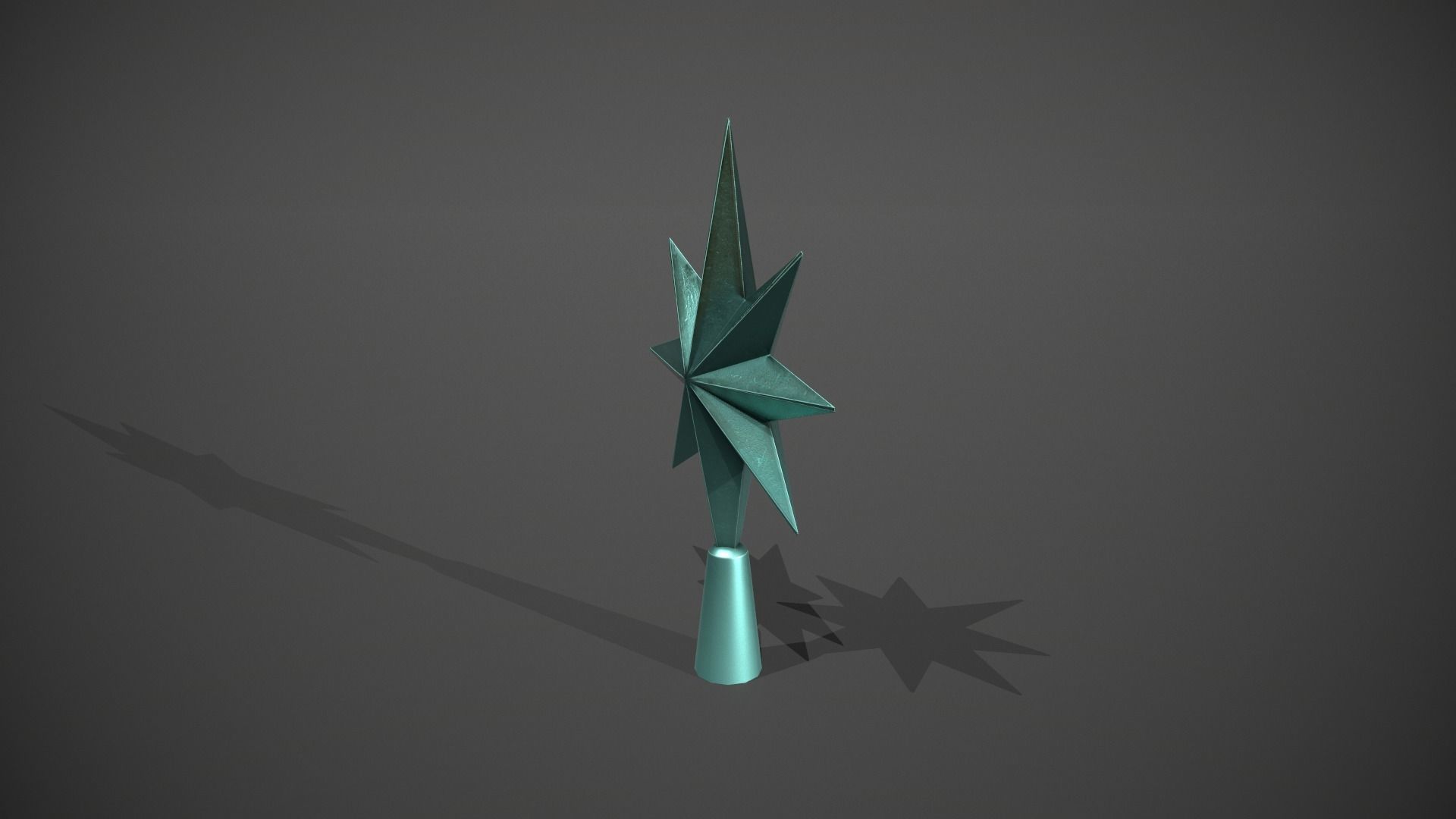Blue Star Tree Topper Low-poly 3D model_9