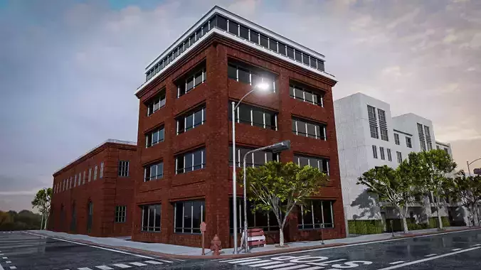 URBAN CITY BUILDING 5 Low-poly 3D model