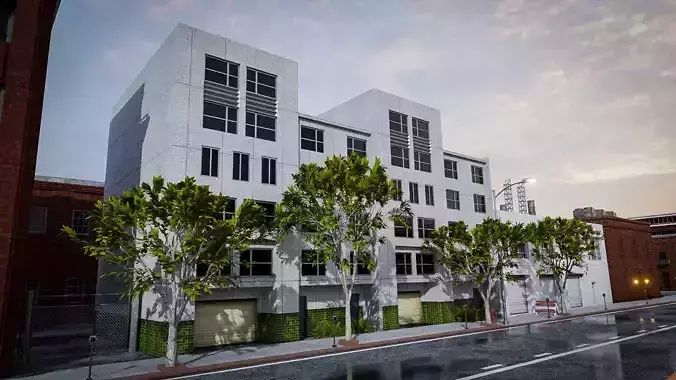 URBAN CITY BUILDING 8 Low-poly 3D model