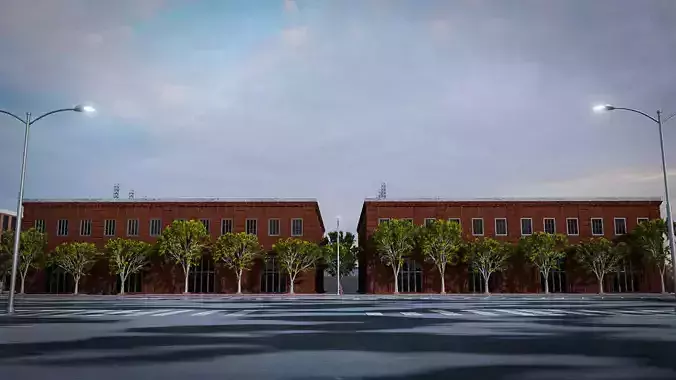 URBAN CITY BUILDING 9 Low-poly 3D model