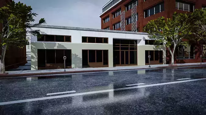 URBAN CITY BUILDING 13 Low-poly 3D model