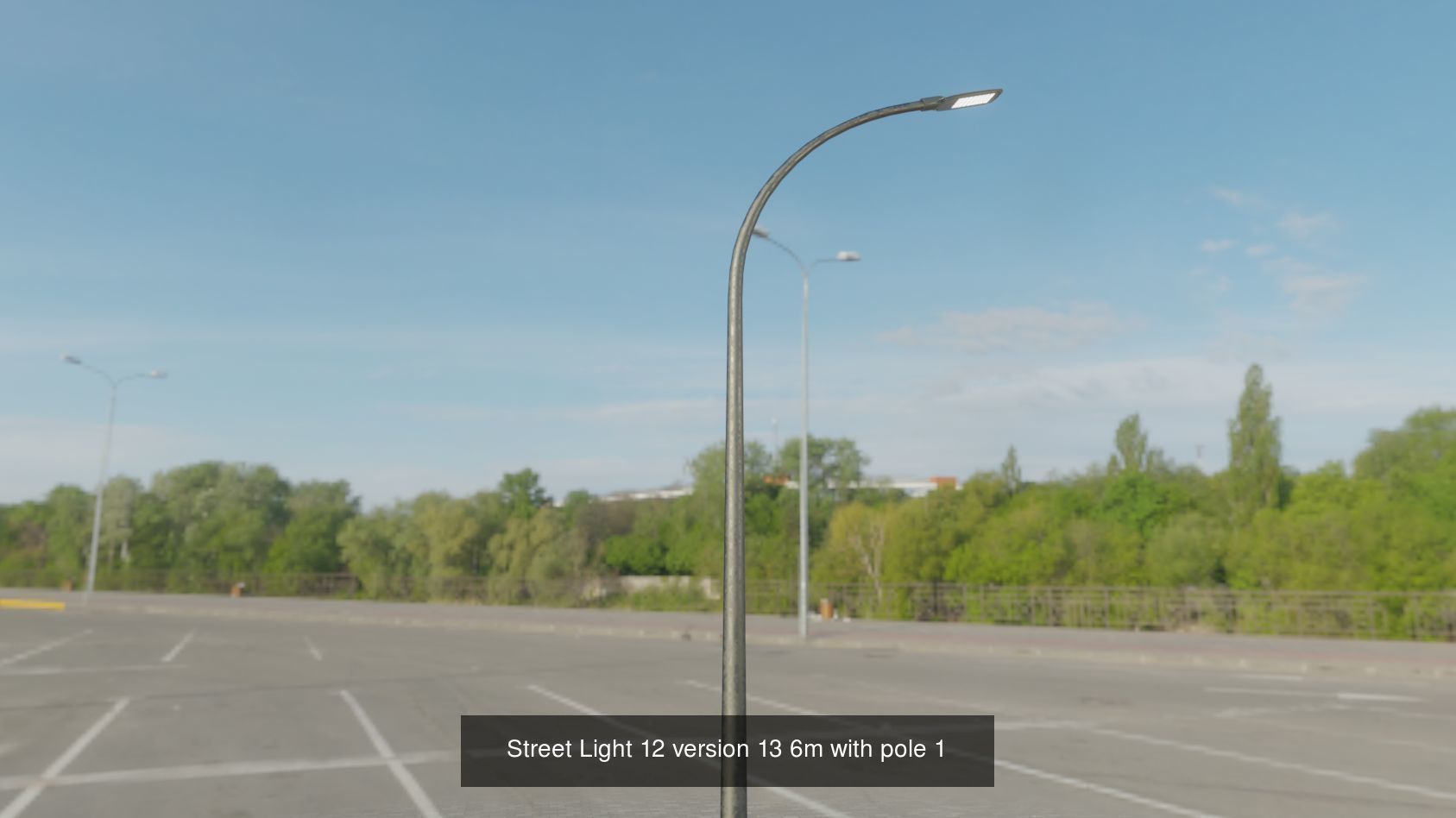 Street Light 12 with pole 1 3D Model Collection_3