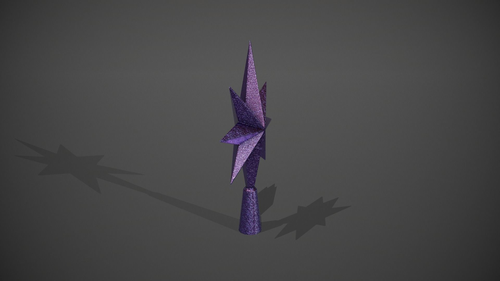 Glittery Purple Star Tree Topper Low-poly 3D model_2