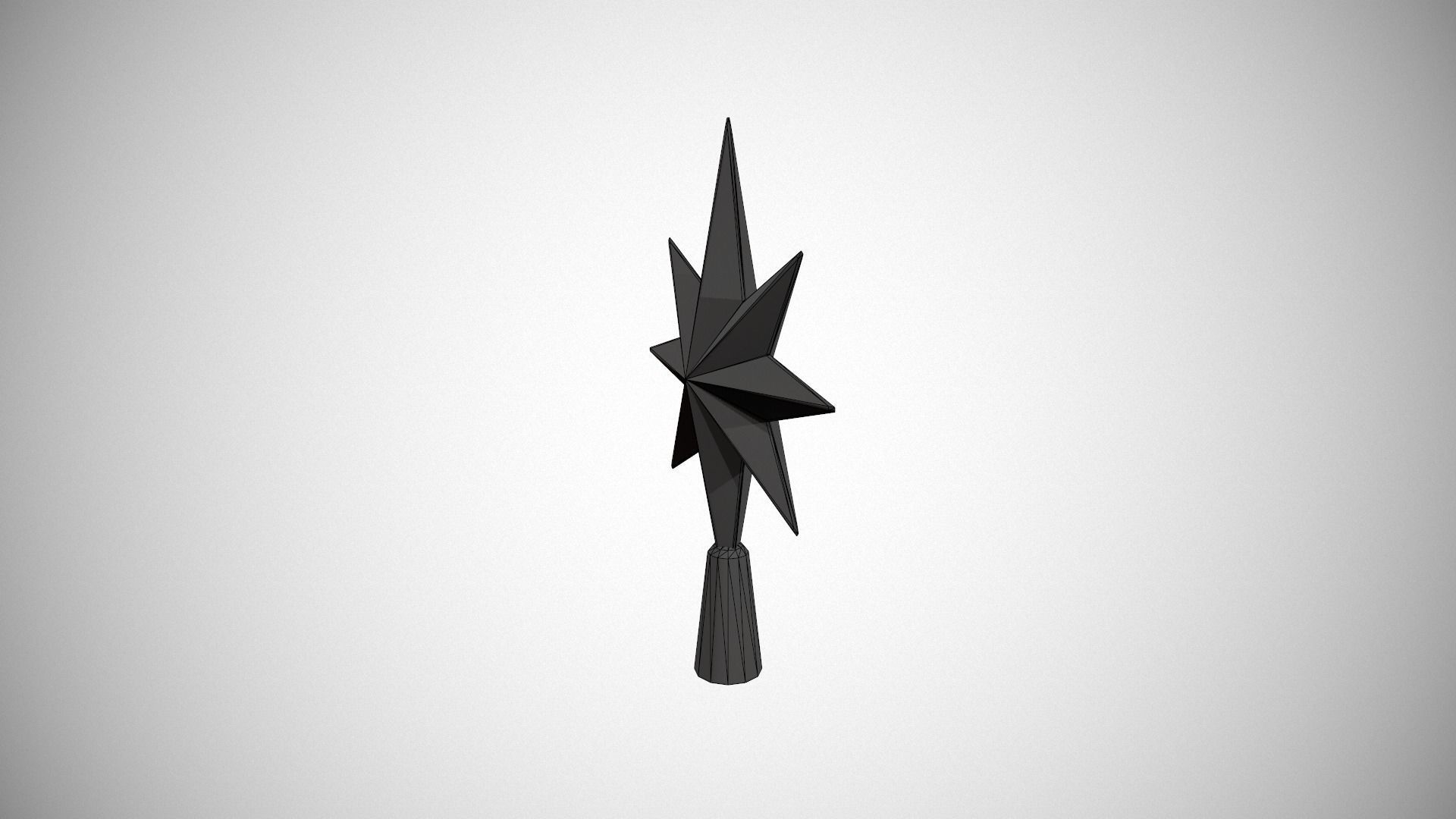 Glittery Purple Star Tree Topper Low-poly 3D model_21