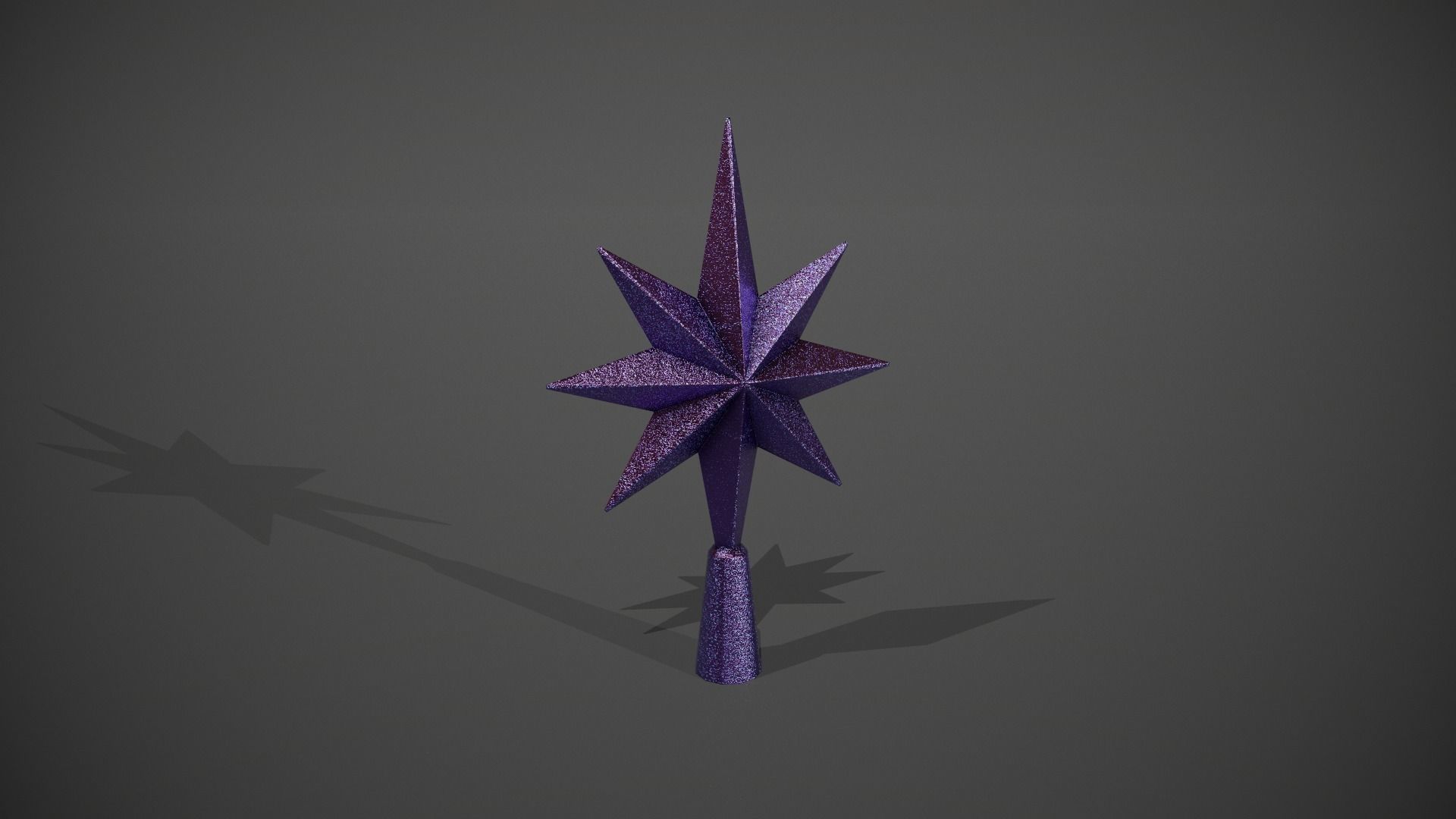 Glittery Purple Star Tree Topper Low-poly 3D model_6