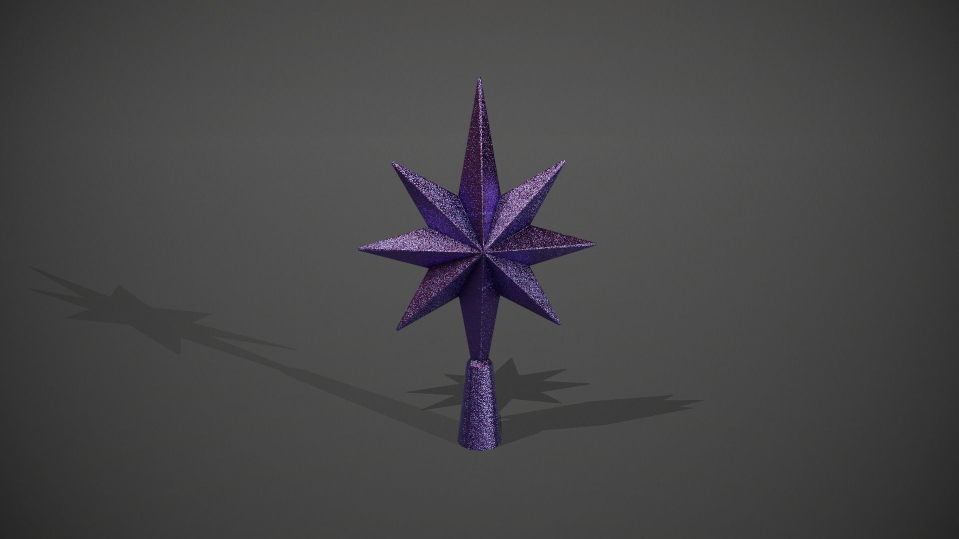 Glittery Purple Star Tree Topper Low-poly 3D model_11