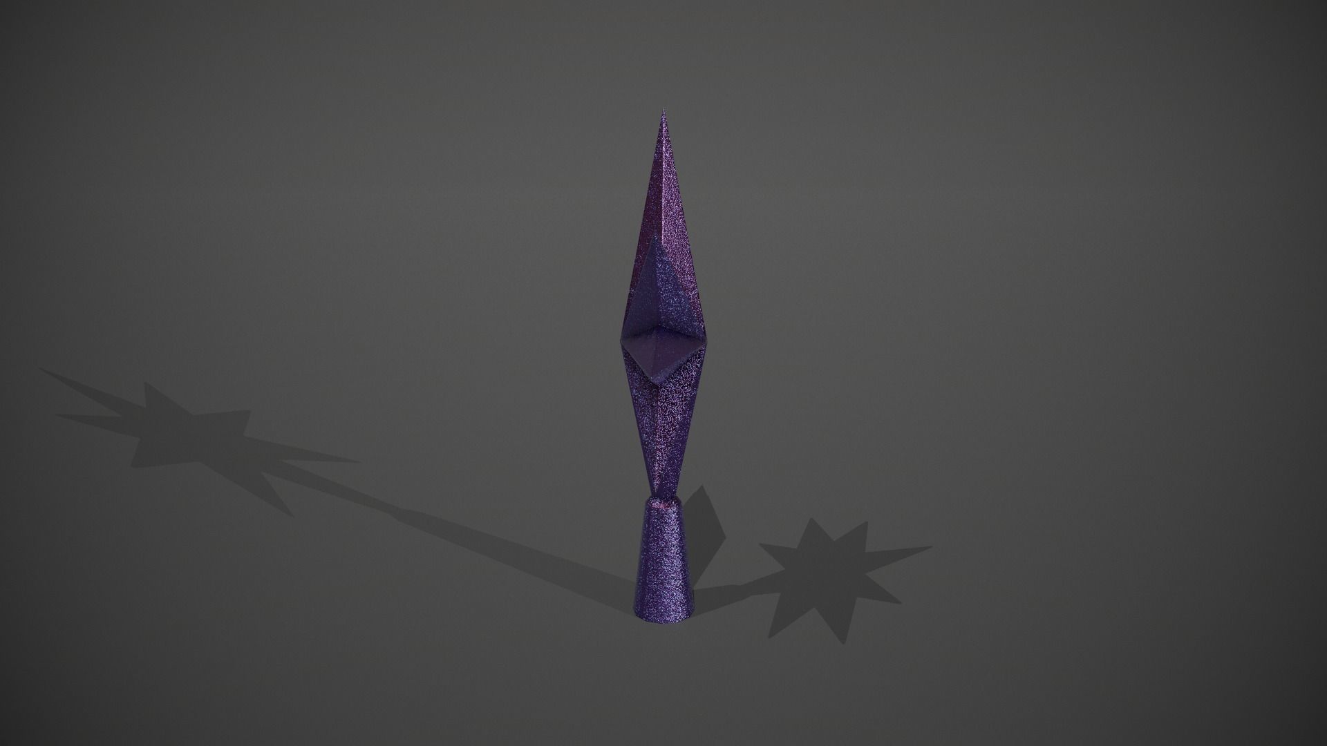 Glittery Purple Star Tree Topper Low-poly 3D model_8