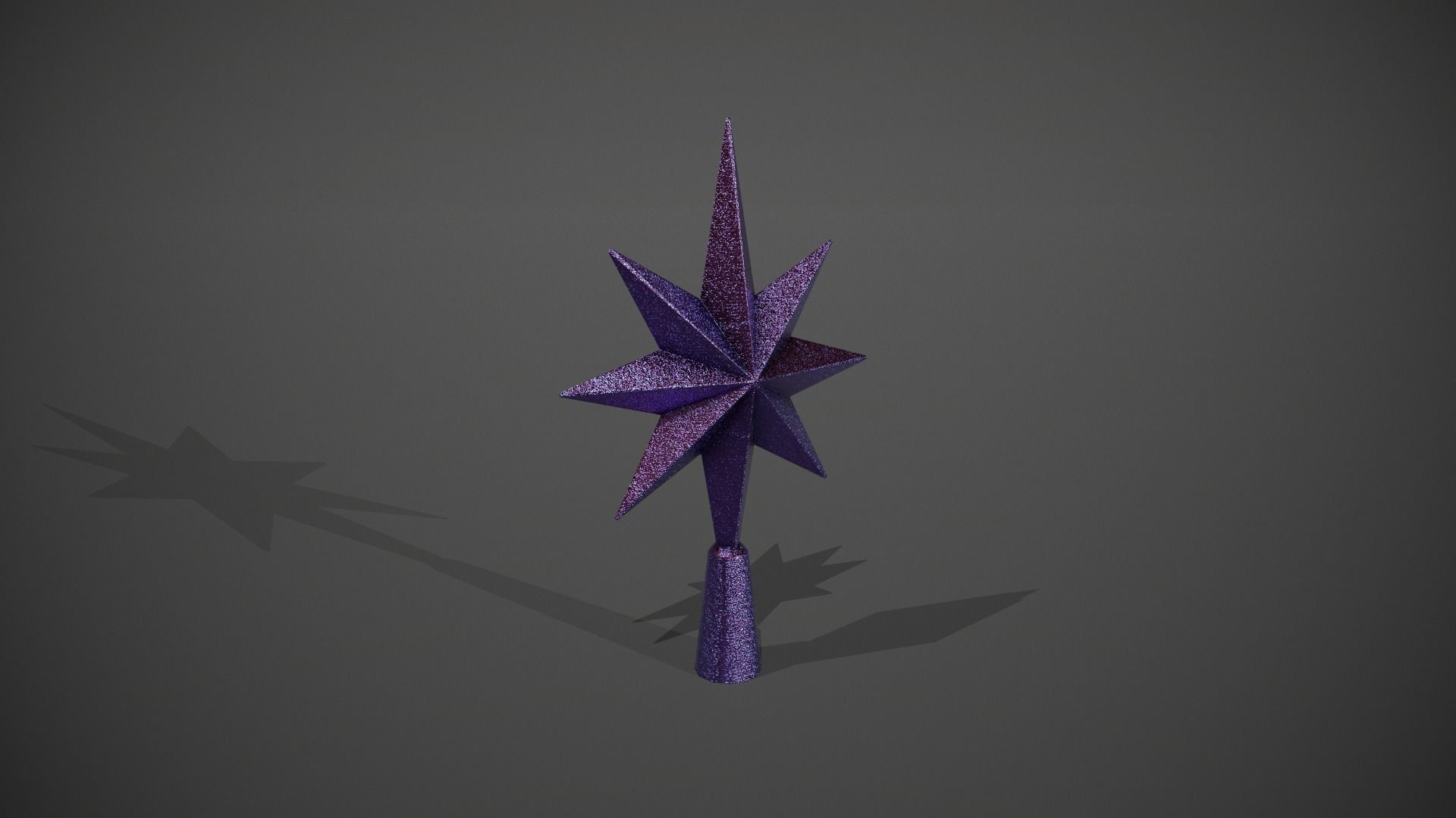 Glittery Purple Star Tree Topper Low-poly 3D model_1