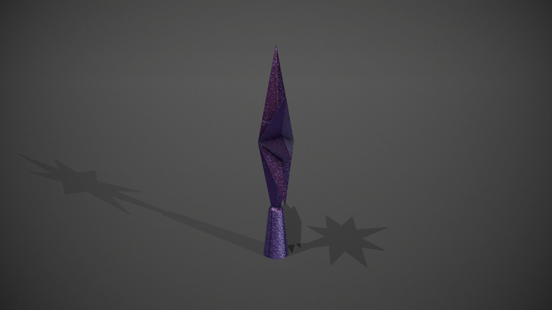 Glittery Purple Star Tree Topper Low-poly 3D model_3