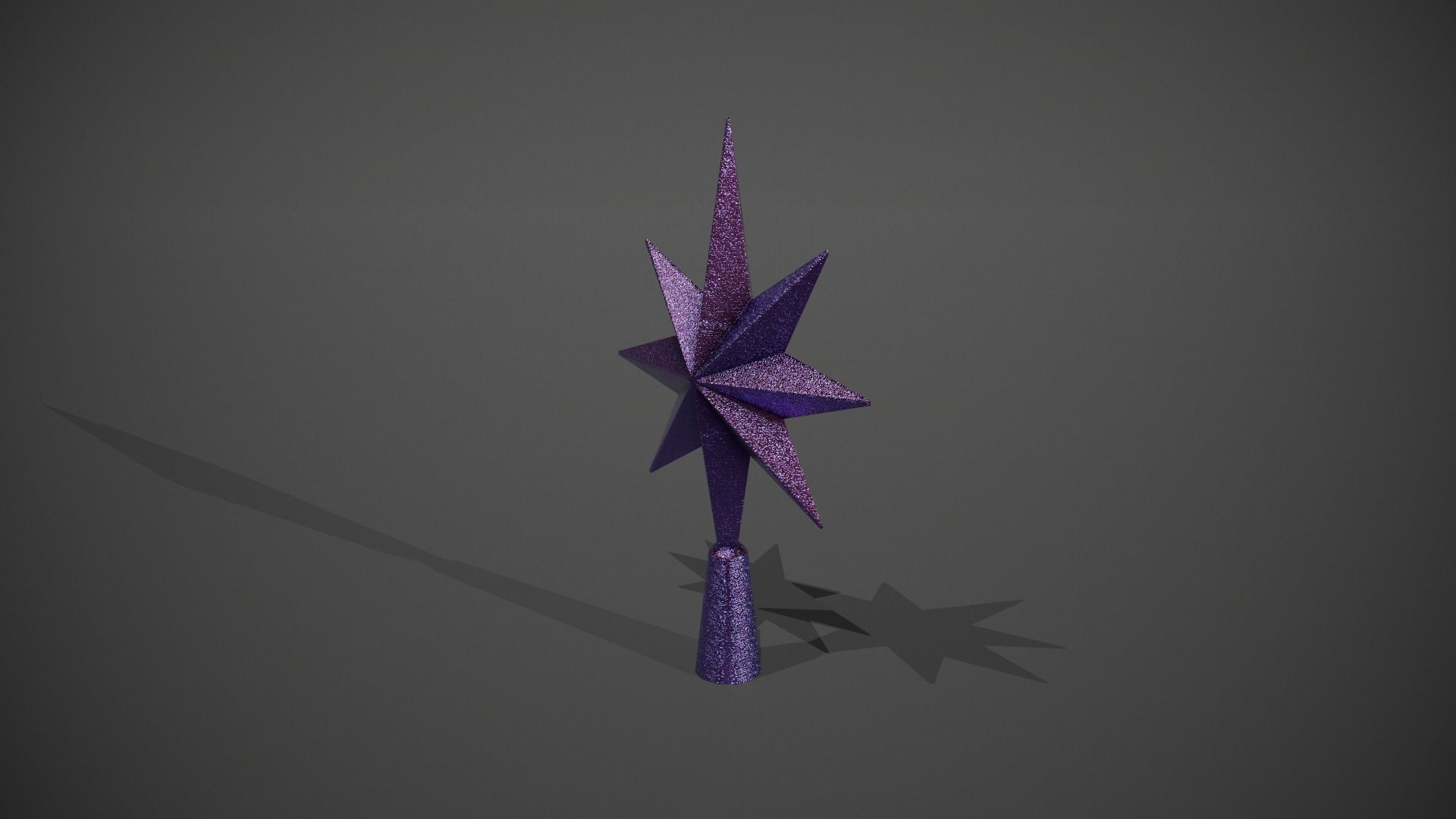 Glittery Purple Star Tree Topper Low-poly 3D model_4