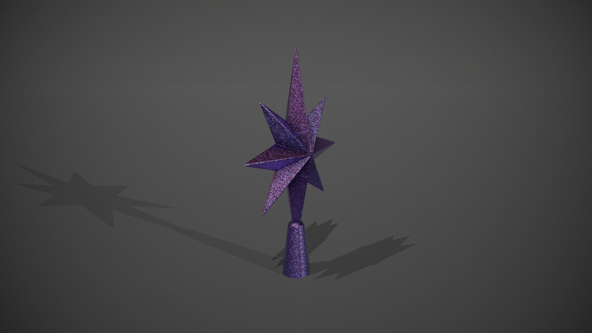 Glittery Purple Star Tree Topper Low-poly 3D model_7