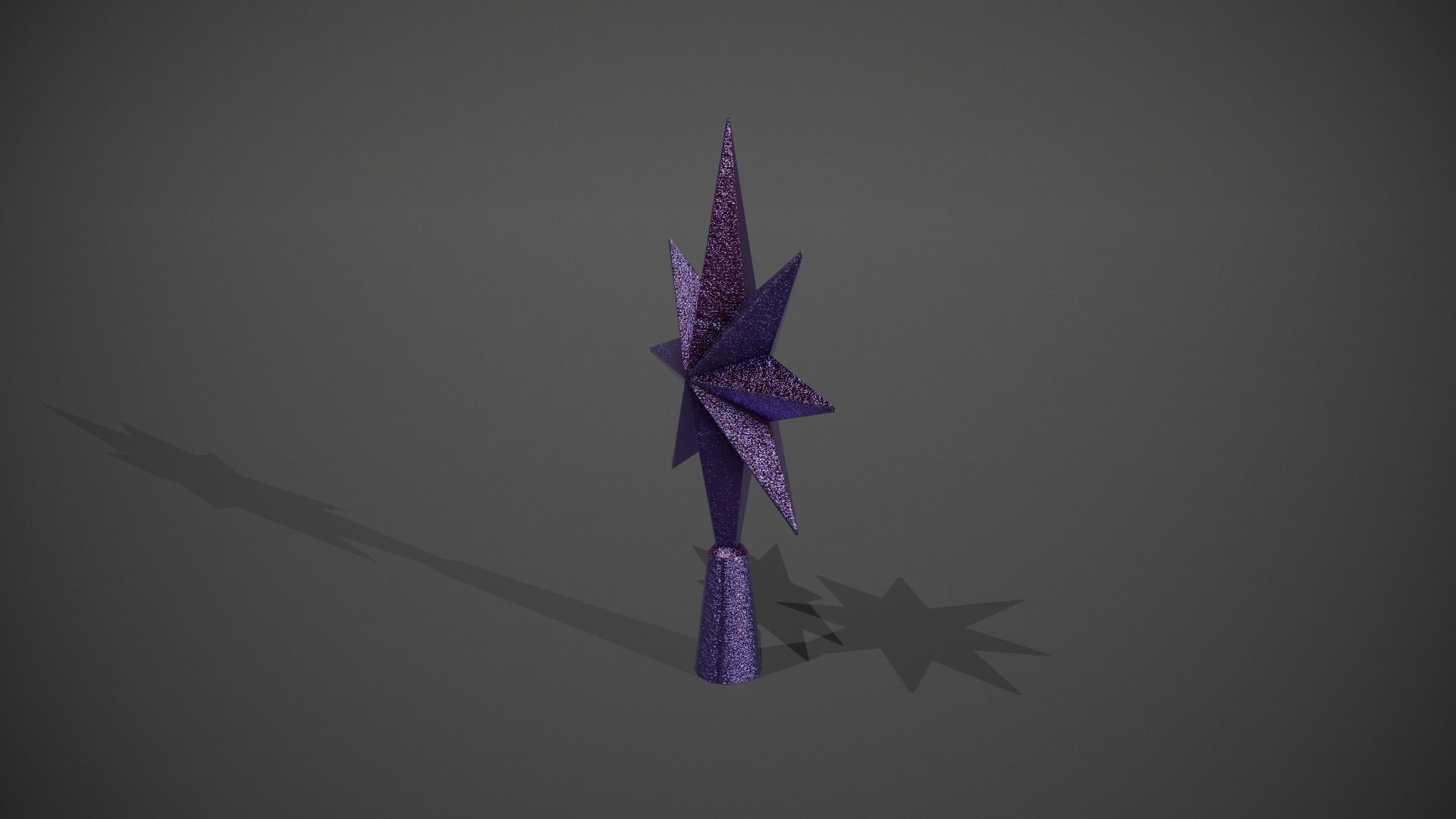 Glittery Purple Star Tree Topper Low-poly 3D model_9