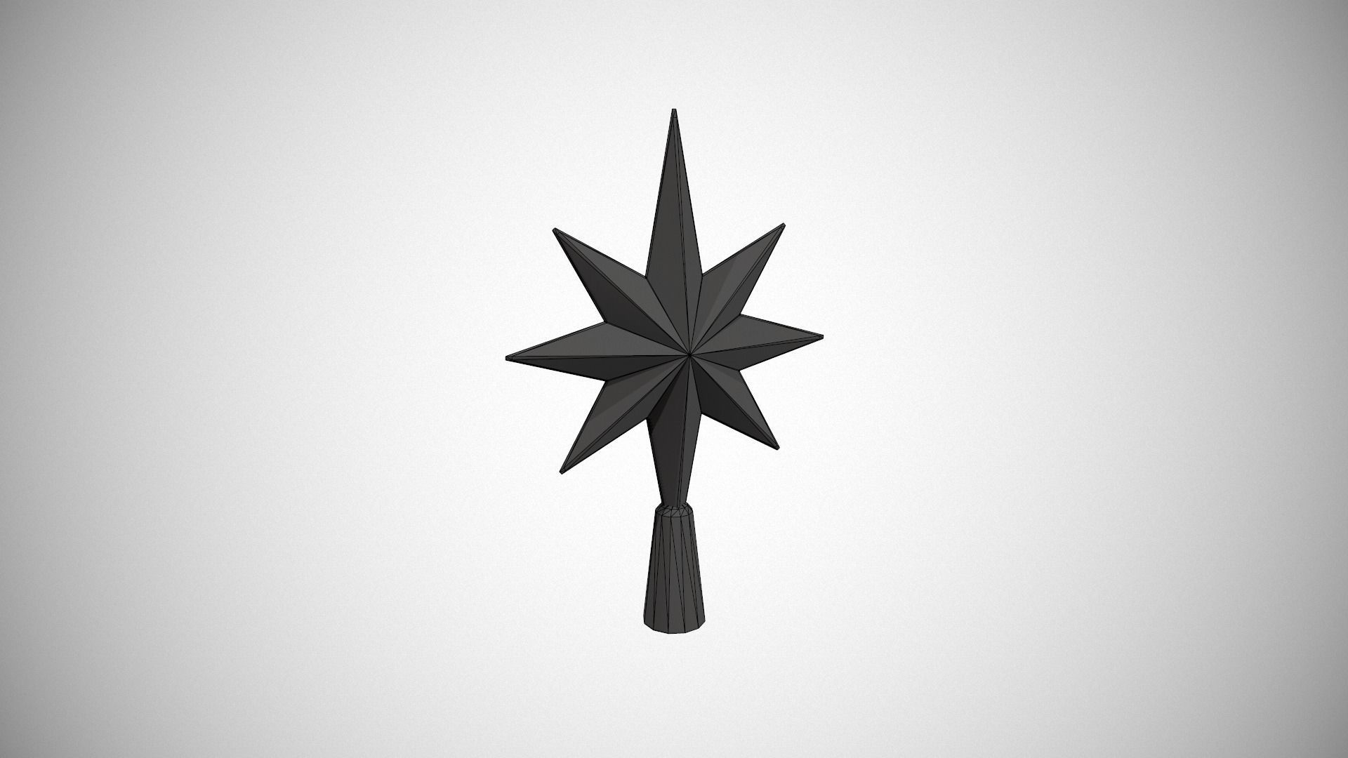 Glittery Red Star Tree Topper Low-poly 3D model_18
