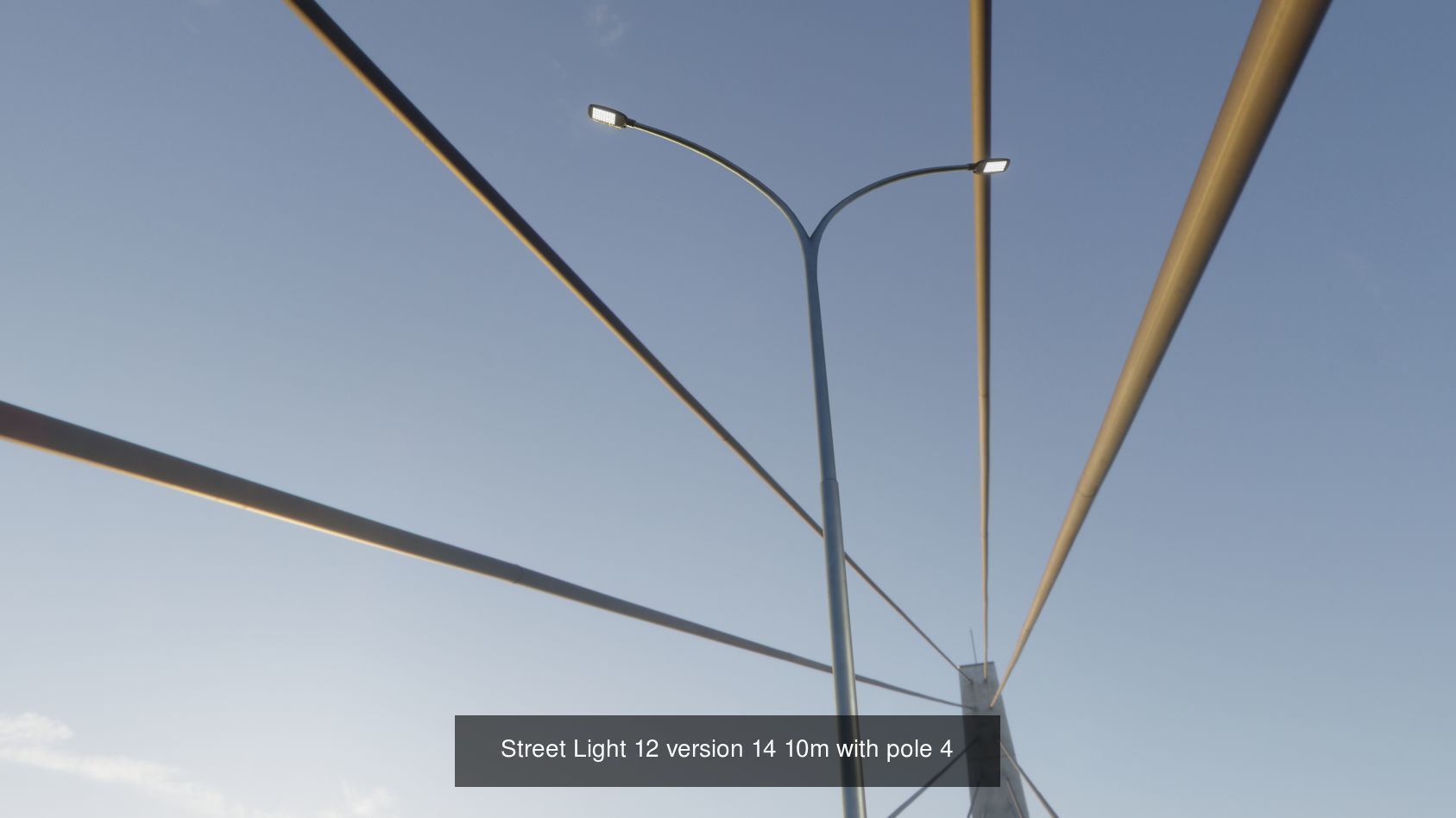 Street Light 12 with pole 4 3D Model Collection_2