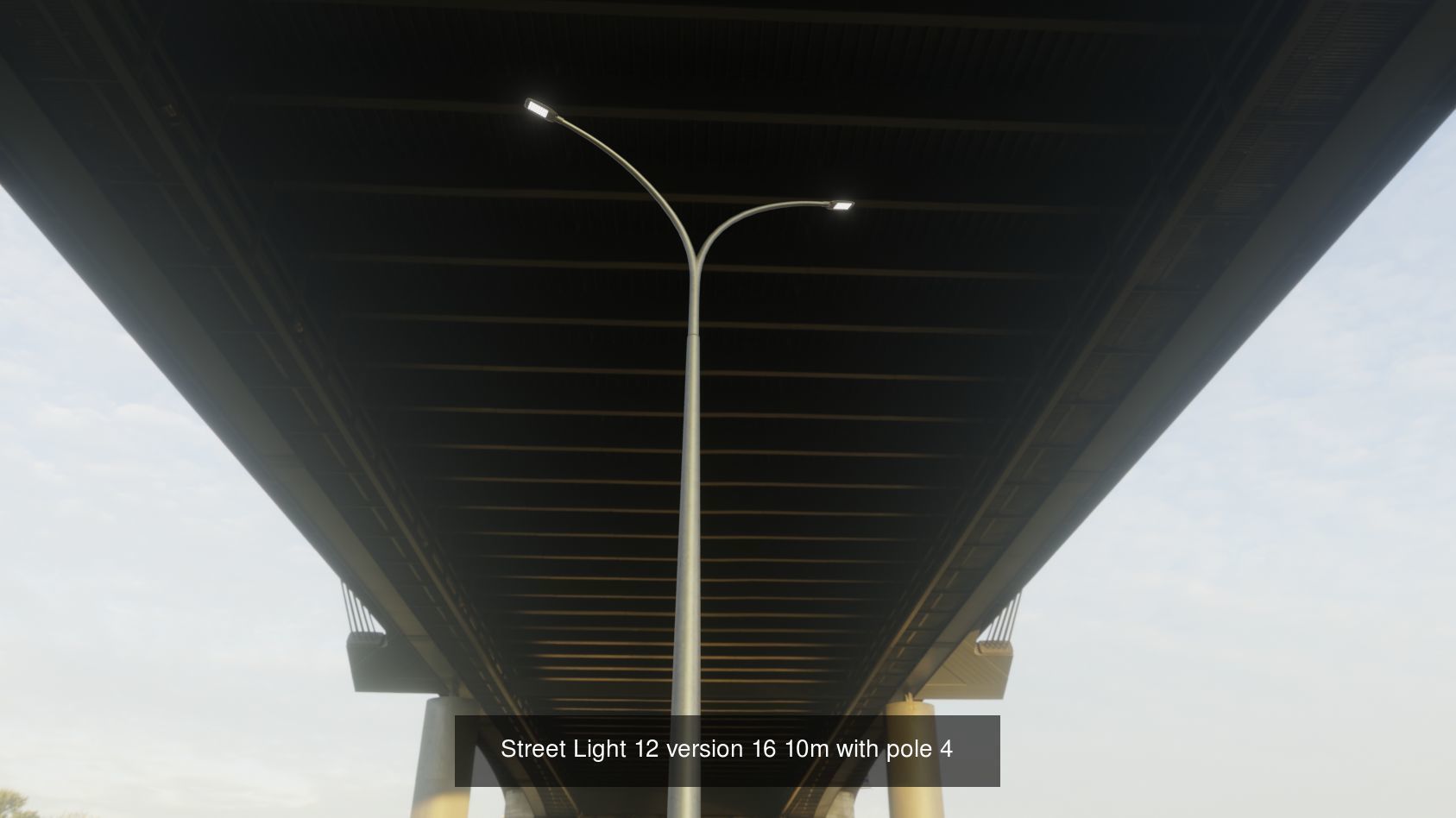 Street Light 12 with pole 4 3D Model Collection_1