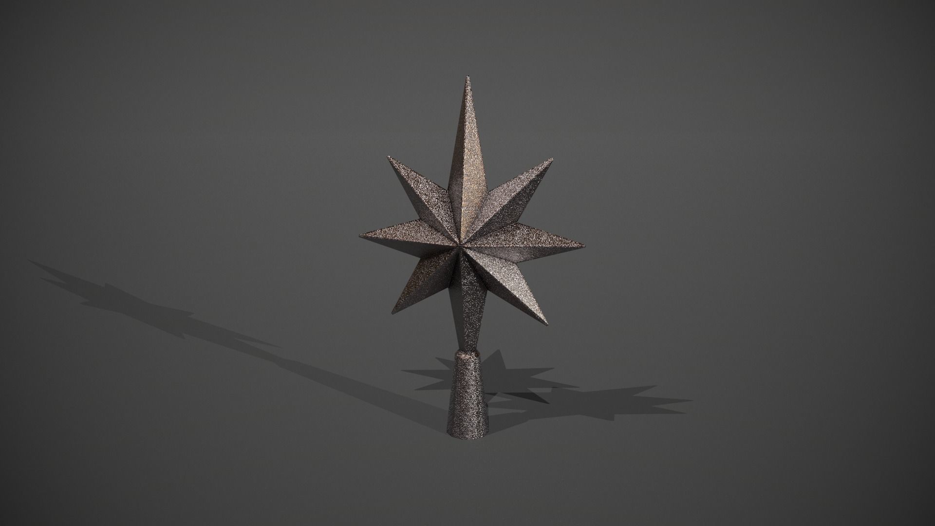 Glittery Silver Star Tree Topper Low-poly 3D model_5