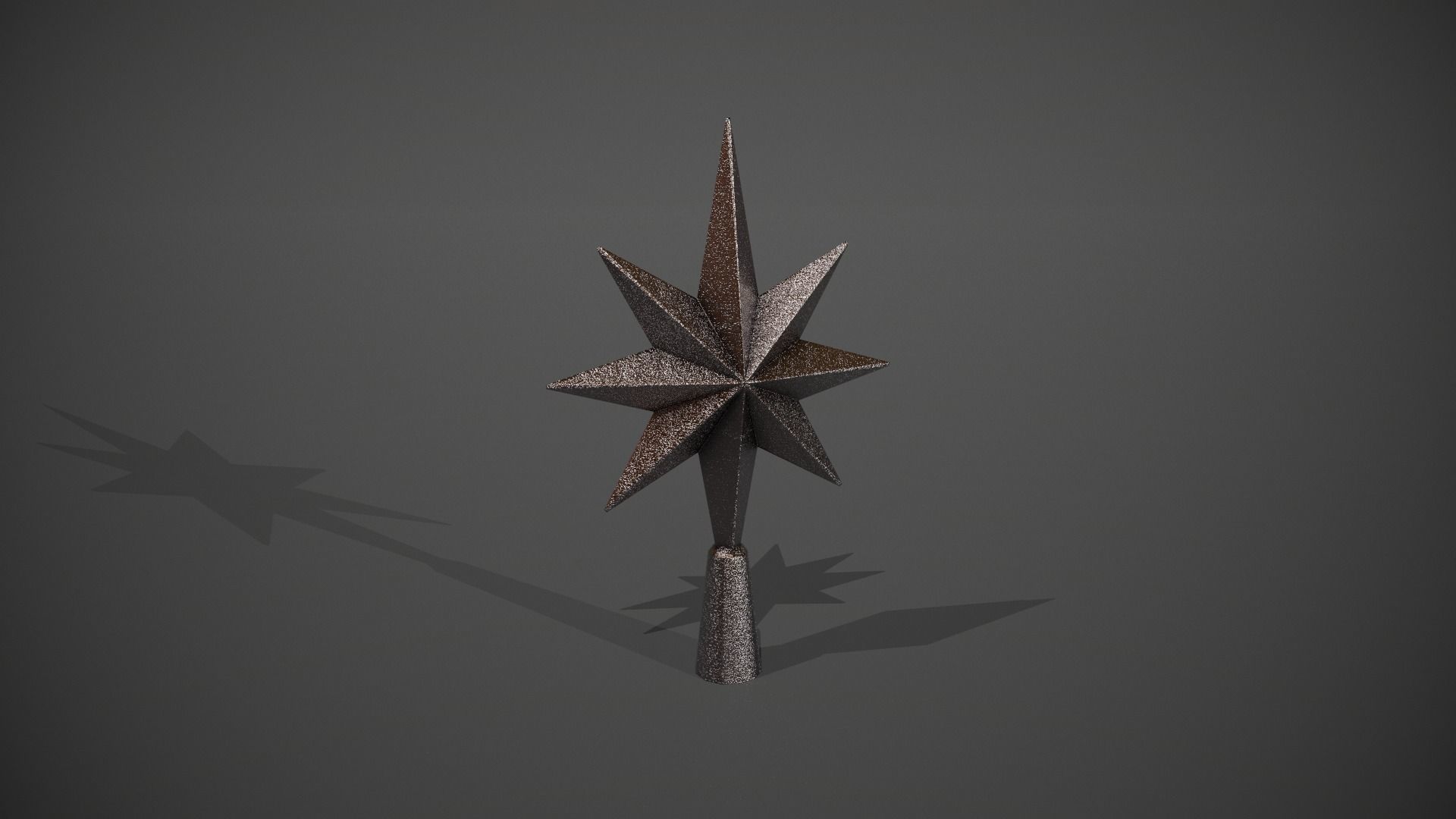 Glittery Silver Star Tree Topper Low-poly 3D model_6